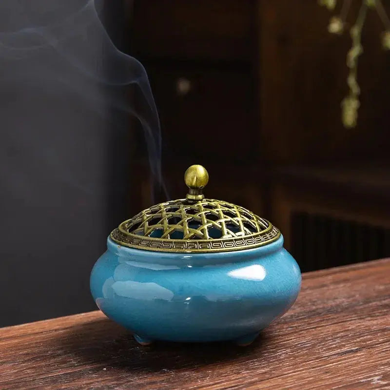 Brûleur d'Encens Céramique Bouddhiste ENCENSORIA