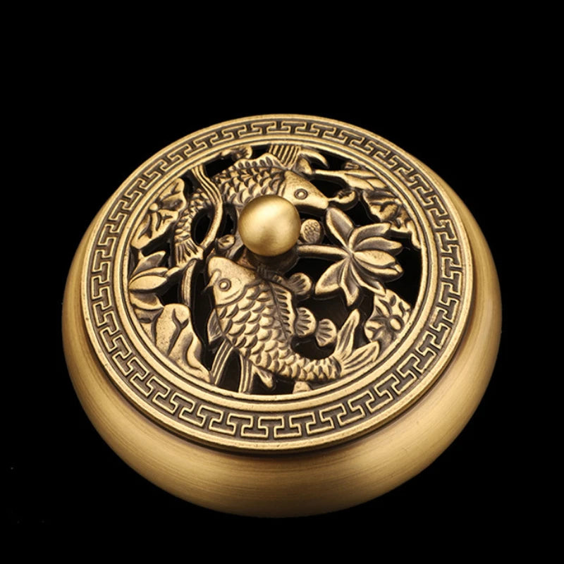 Brûleur d'Encens Dragon Phénix Cuivre ENCENSORIA