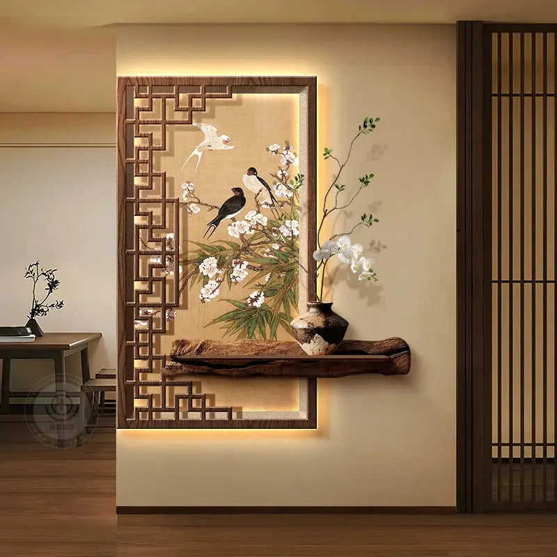Applique murale japonaise traditionnelle lumineuse