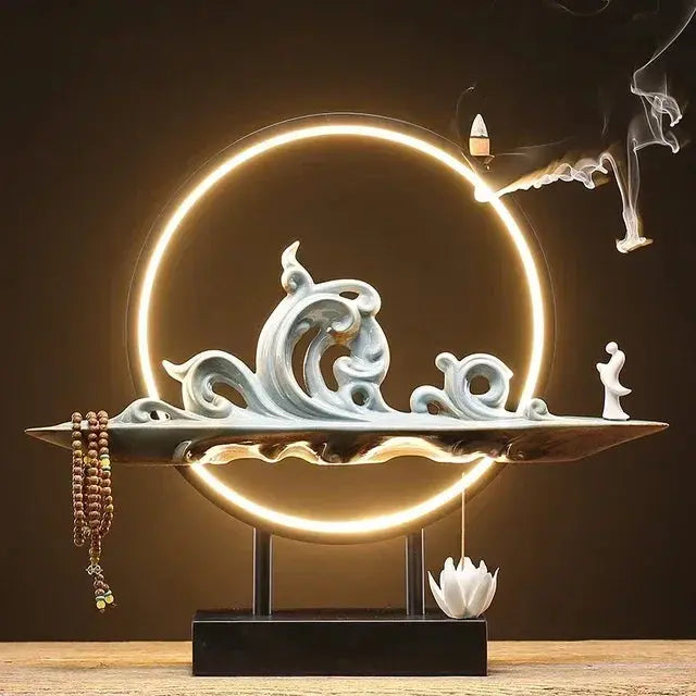 Encens à reflux dans brûleur sculptural