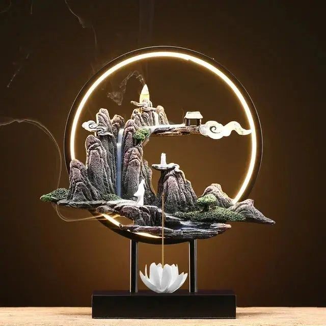 Brûleur d’encens décoratif halo lumineux zen