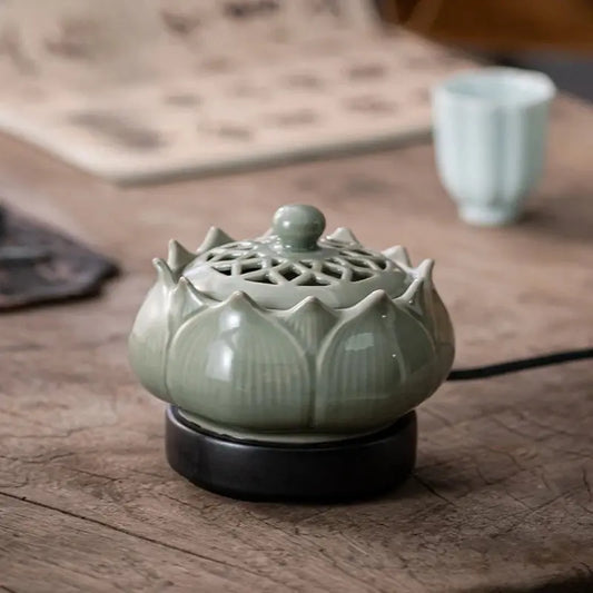 brûleur encens lotus électrique en céramique