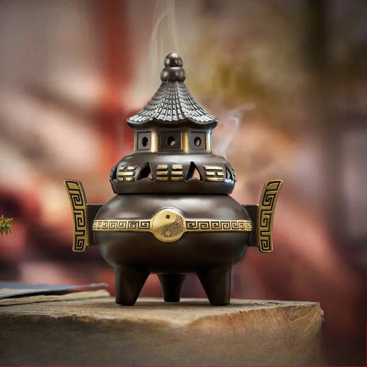 Brûleur d’encens Feng Shui en cuivre traditionnel