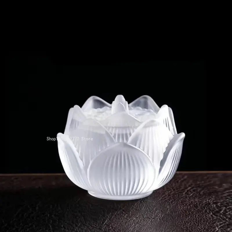 Brûleur en forme de lotus en verre transparent