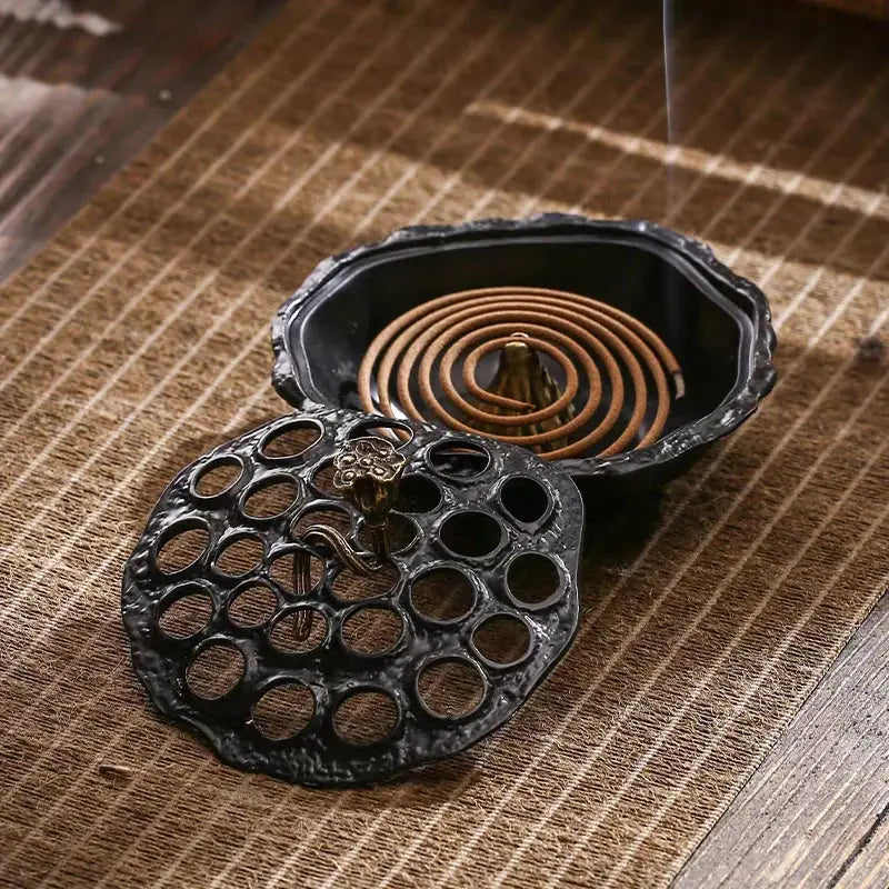 brûleur lotus laiton ajouré décoratif