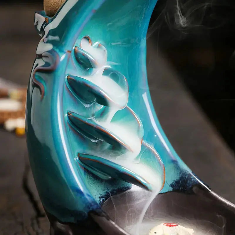 brûleur céramique bleu en forme de lune