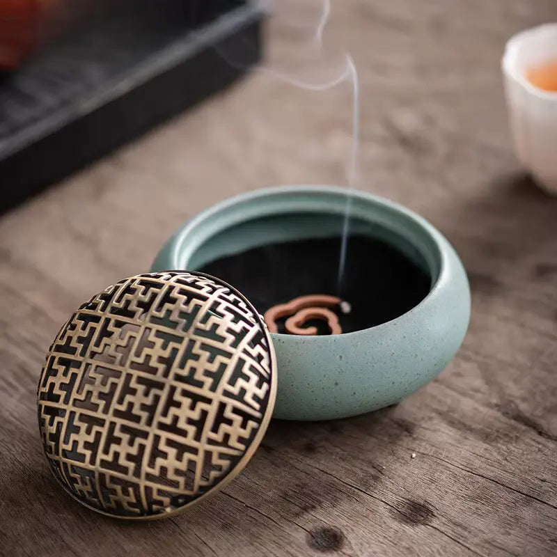 Brûleur d’encens trépied en céramique zen