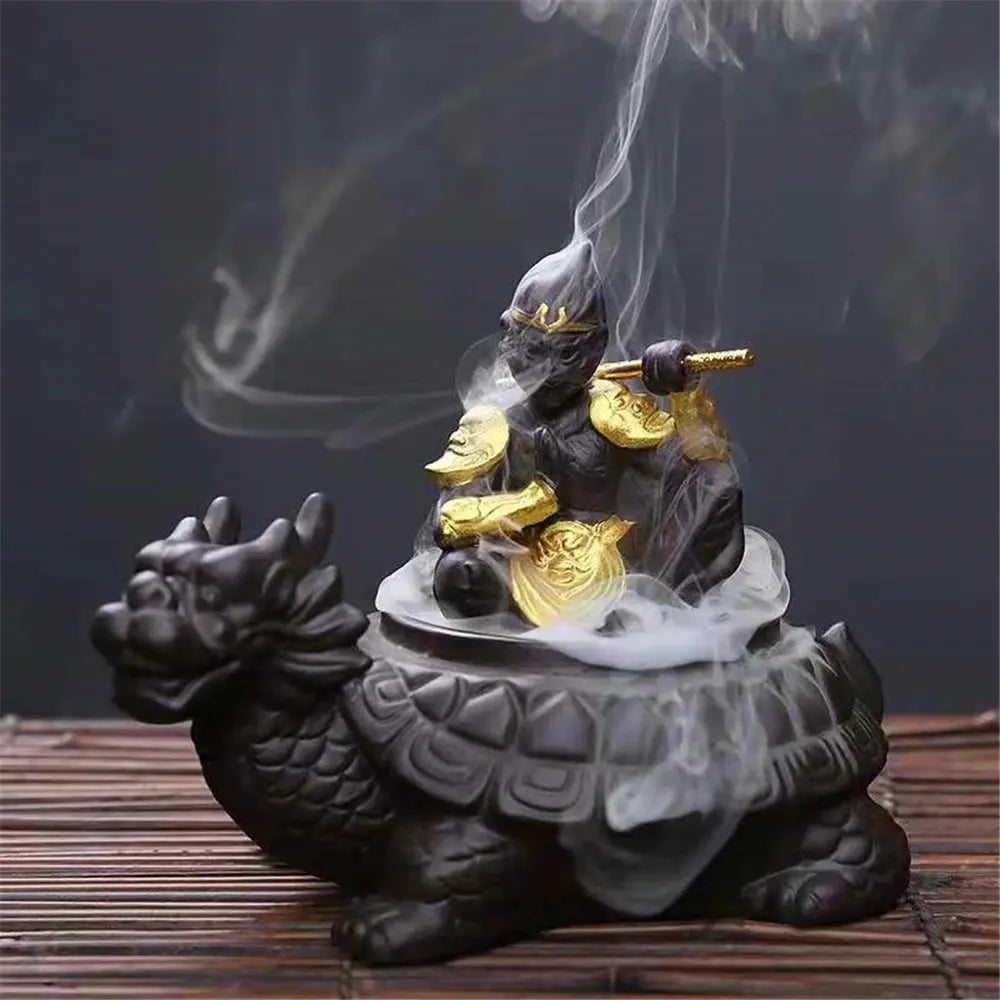 Fontaine encens avec symboles chinois de protection