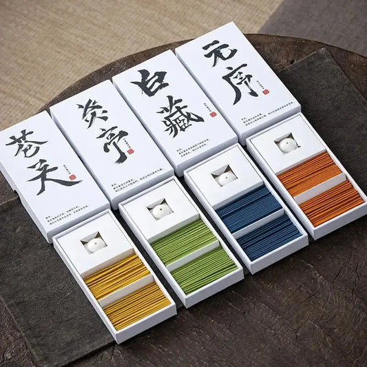 Coffret d’encens japonais traditionnel 100 bâtonnets courts