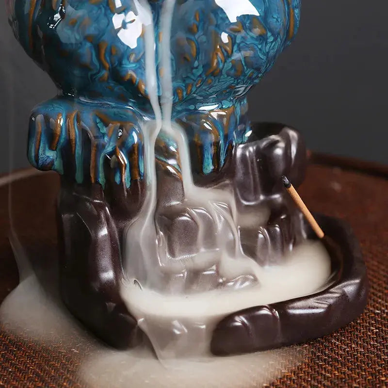 Hibou céramique pour fumée descendante et ambiance zen
