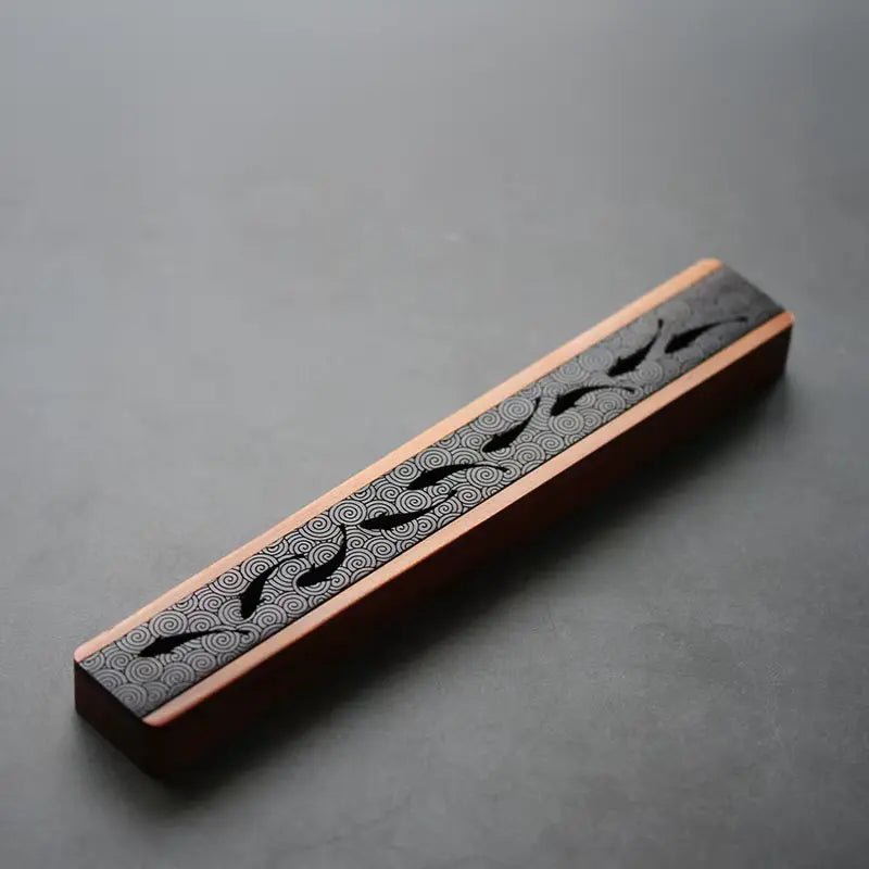 porte-encens bois massif antique carpe