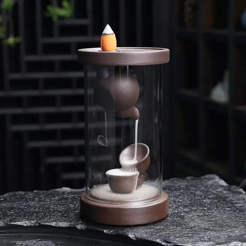 Brûleur d’encens en céramique fait main, design zen