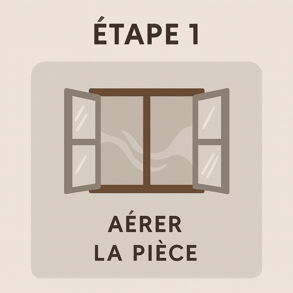 Rituel d’encens étape 1 : ouvrir les fenêtres pour aérer la pièce avant la purification énergétique.