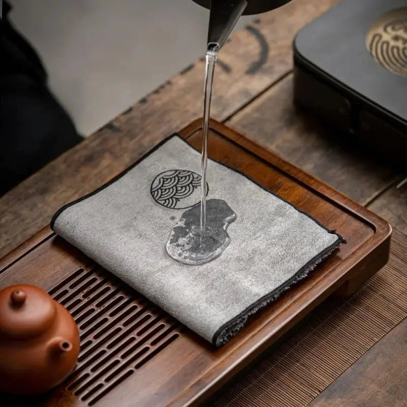 Serviette coton lin pour cérémonie du thé japonais