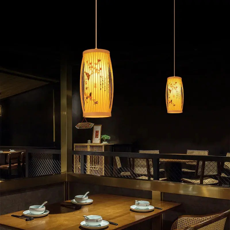 Suspension murale japonaise traditionnelle en bambou