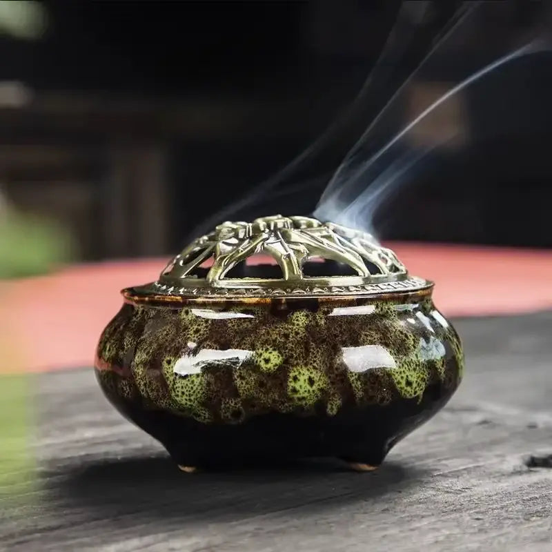 Brûleur d'Encens Céramique Bouddhiste ENCENSORIA