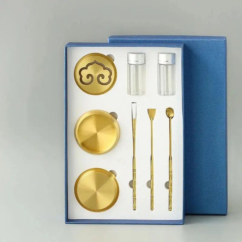 Coffret Brûleur d'Encens 3 pièces Laiton ENCENSORIA