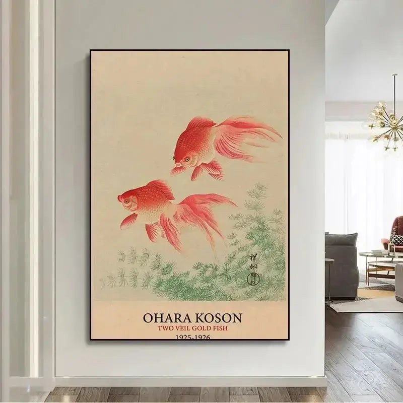 Affiche japonaise lotus inspirée de l’art traditionnel