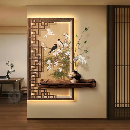 Applique murale japonaise traditionnelle lumineuse