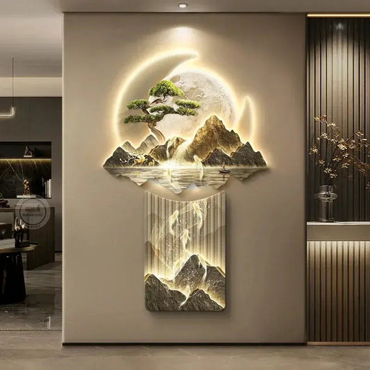 Applique murale japonaise LED paysage zen