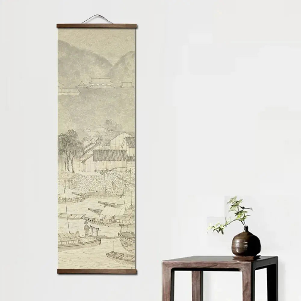 Art mural japonais inspiré de la nature zen