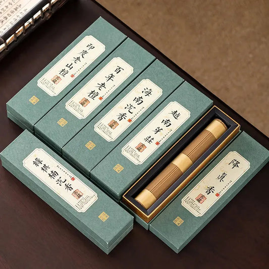 Bâtons d'encens santal et bois d'agar premium, fabrication artisanale tradition chinoise