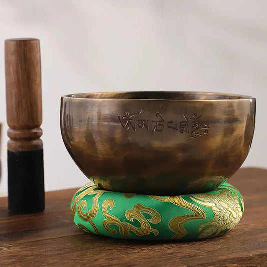 Bol tibétain Feng Shui en laiton pour méditation