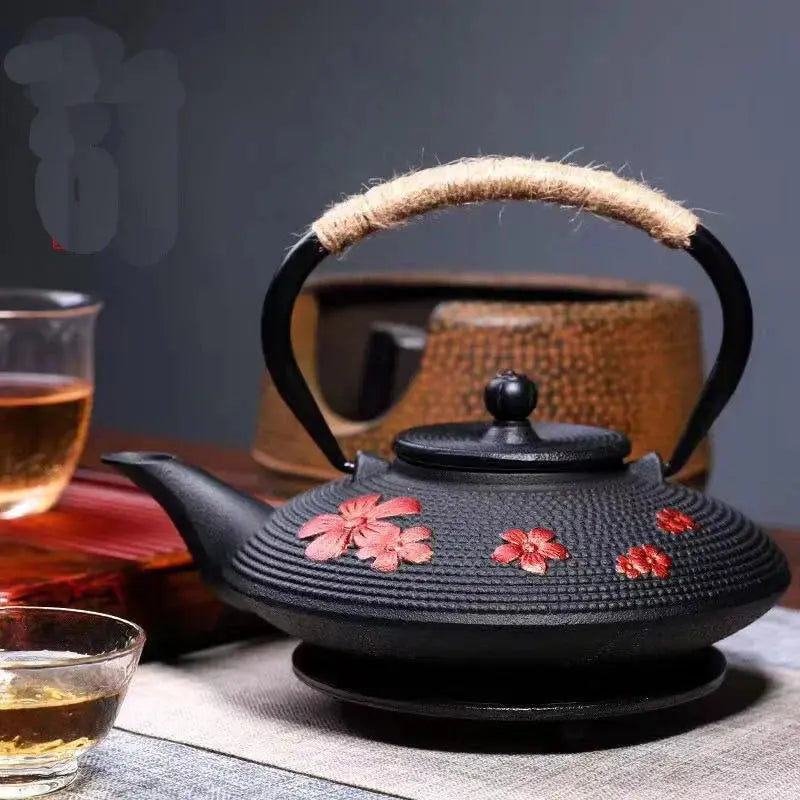 Bouilloire fonte japonaise 700ml compatible induction, chauffer et conserver eau cérémonie thé
