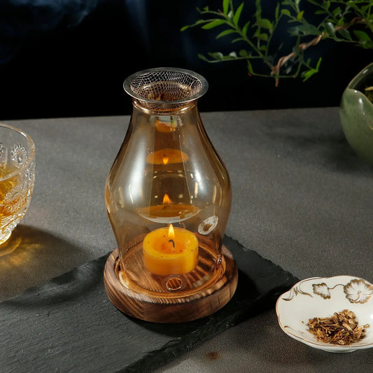 brûle-parfum chaleur douce bois et verre