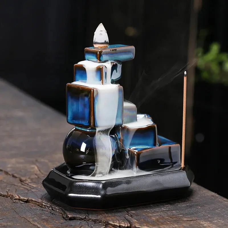 brûleur d’encens cascade bleue design moderne