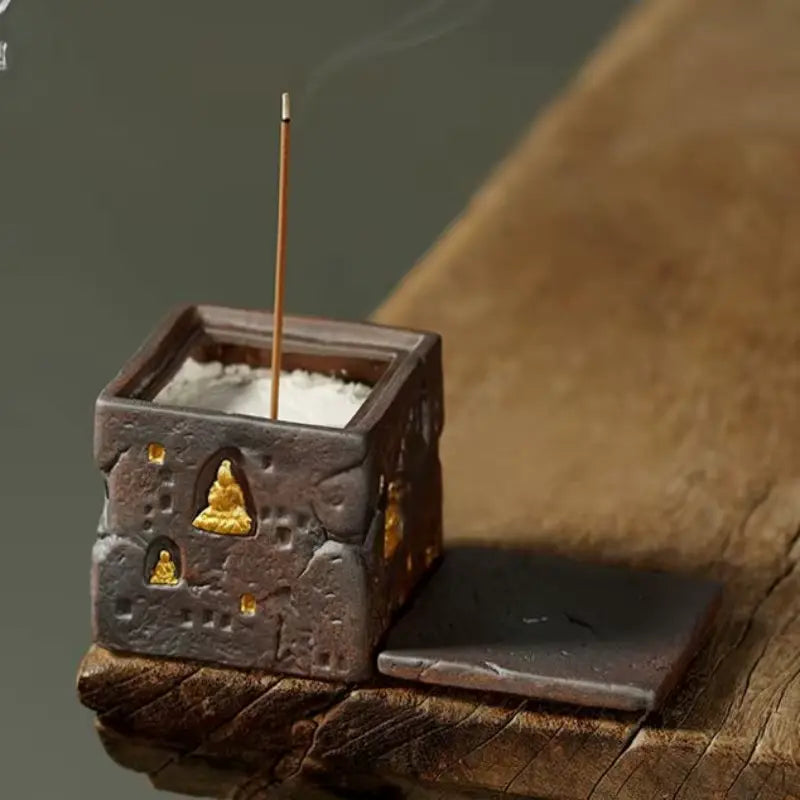 porte-encens décoratif artisanal en céramique