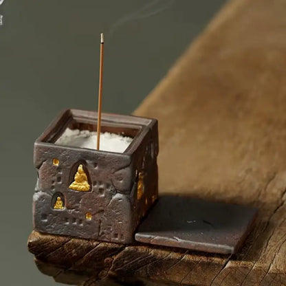 porte-encens décoratif artisanal en céramique
