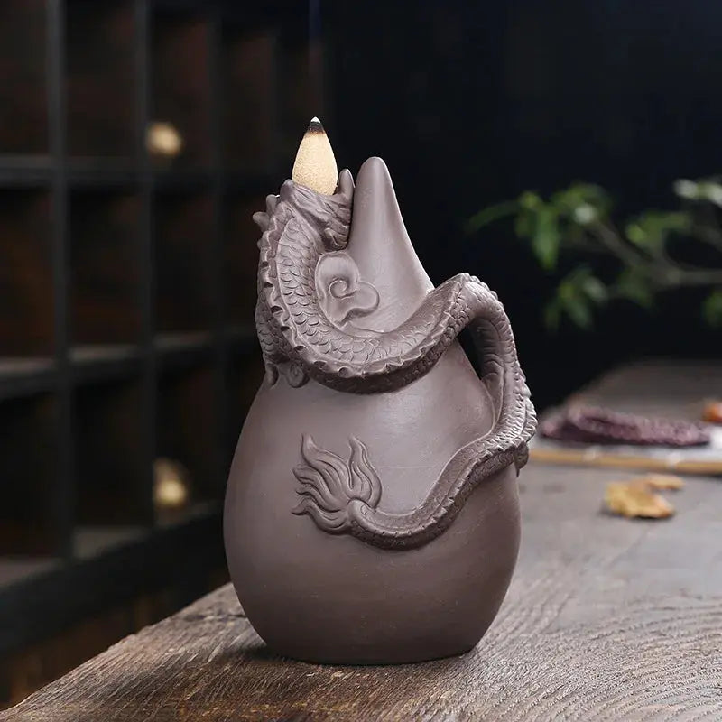 brûleur encens dragon effet cascade à reflux