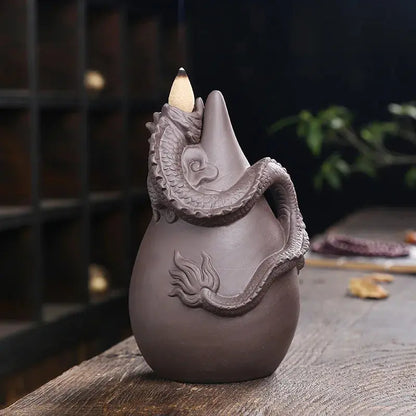 brûleur encens dragon effet cascade à reflux