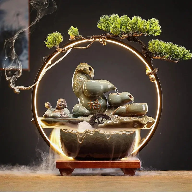 fontaine Feng Shui avec figurines