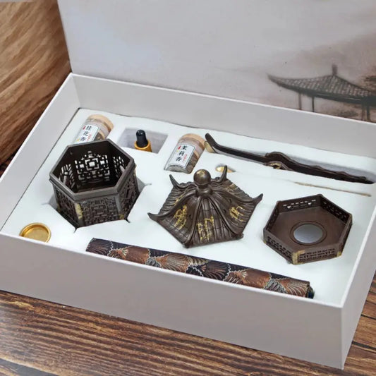 Coffret encens style asiatique hexagonal