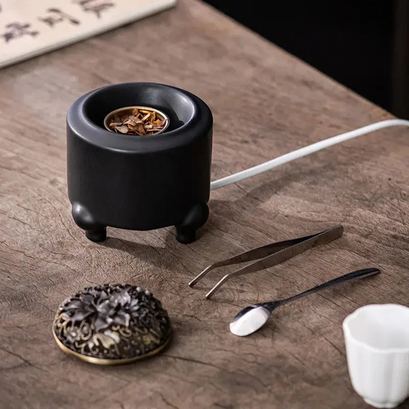 Brûleur d’encens USB en céramique design asiatique