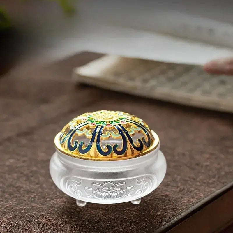 Brûleur d’encens blanc brume style épuré