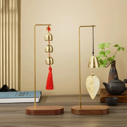 Carillon éolien en cuivre et noyer, tintement zen apaisant décoration feng shui intérieur