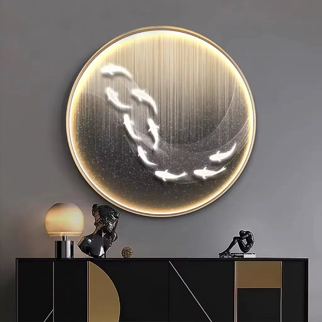 Cercle mural zen lumineux design japonais