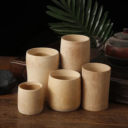 Coupe à thé en bambou naturel artisanal japonais, sans BPA ni vernis, 200ml