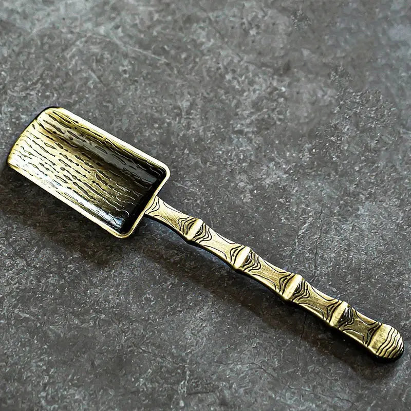 Cuillère thé alliage bronze collection zen, plusieurs motifs traditionnels chinois disponibles