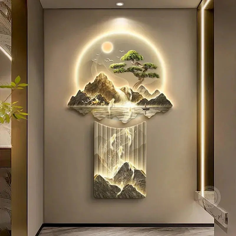 Décoration murale japonaise lumineuse moderne
