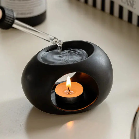 Diffuseur à chaleur douce en céramique noire, design minimaliste et raffiné
