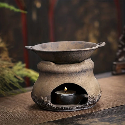 Diffuseur d’encens à chaleur douce au design ondulé.