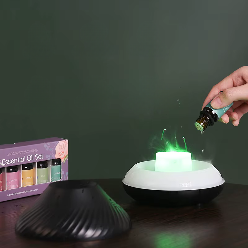 Diffuseur ultrasonique portable avec brume aromatique et lumières colorées