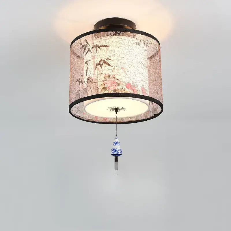 Éclairage plafonnier asiatique lotus LED décoratif