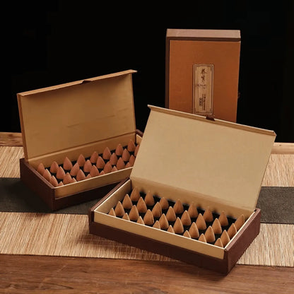 Cônes encens artisanaux santal naturel, combustion homogène rituel zen et aromathérapie