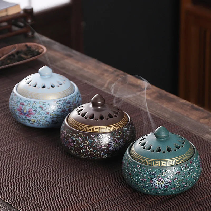 Encensoir avec émail coloré traditionnel