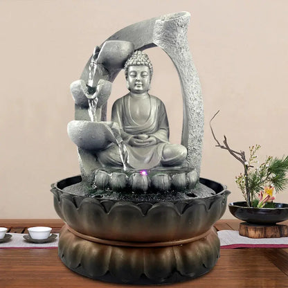 Fontaine Bouddha d’intérieur avec cascade LED